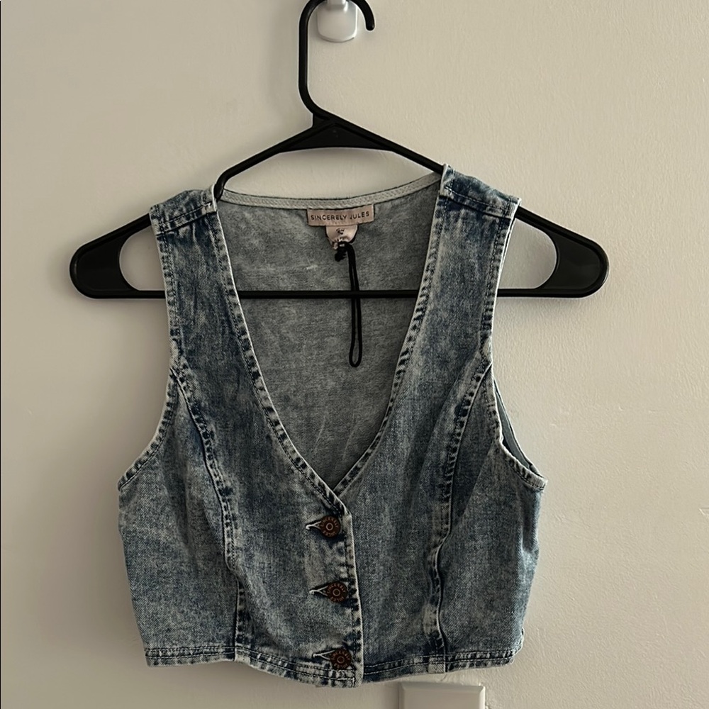 Sincerely Jules Blue Denim Tank Top